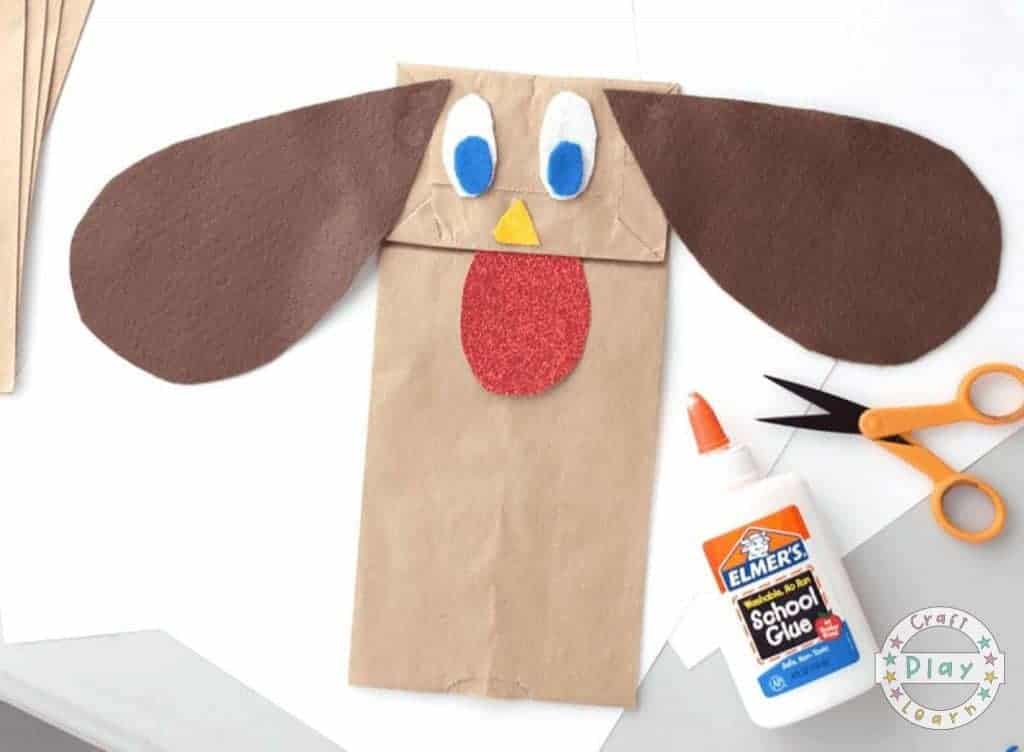 Paper Bag Dog Puppet Craft.