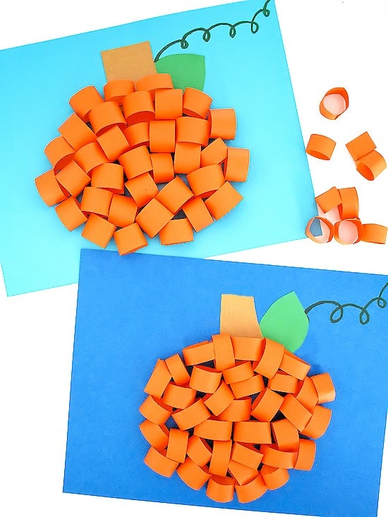 Paper Loop Pumpkin Craft.
