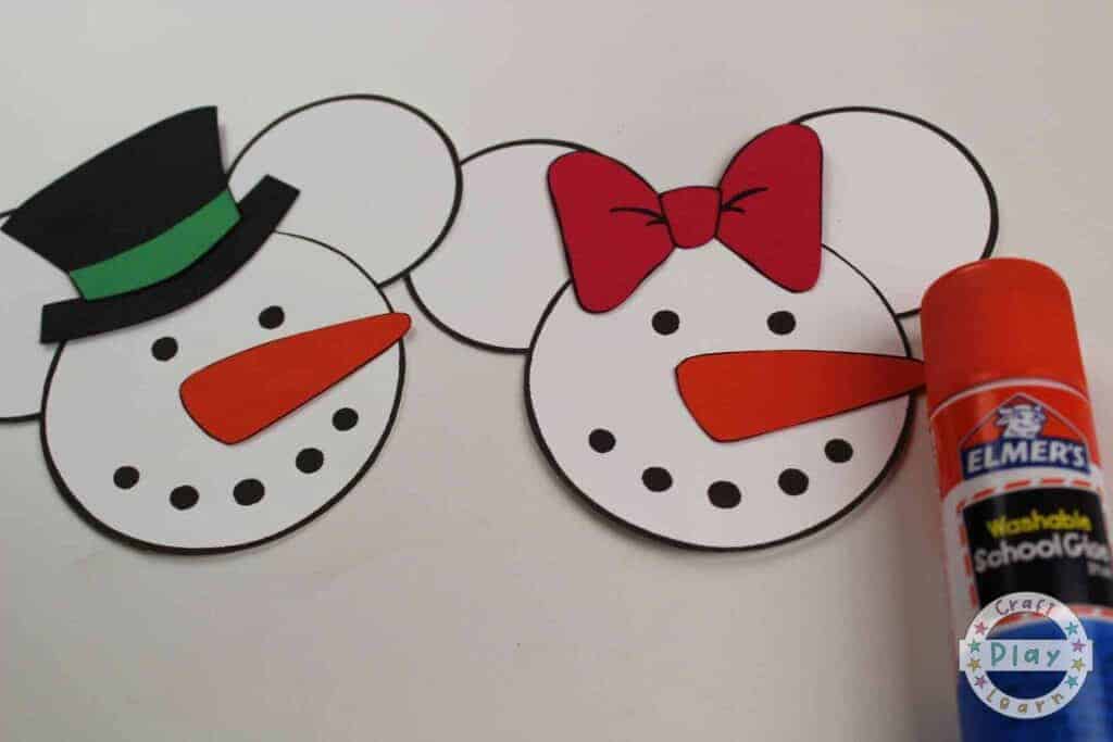 Disney Mickey Snowman Craft.