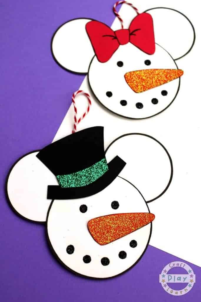 Disney Mickey Snowman Craft.