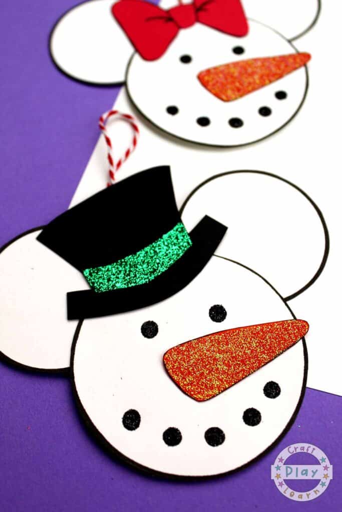 Disney Mickey Snowman Craft.