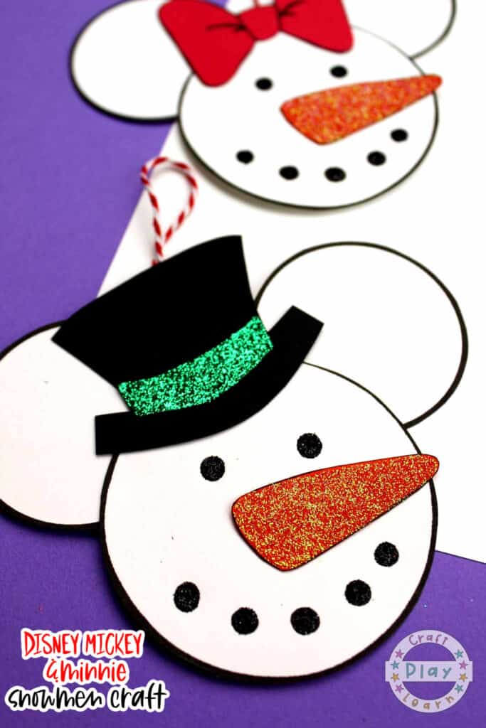 Disney Mickey Snowman Craft.