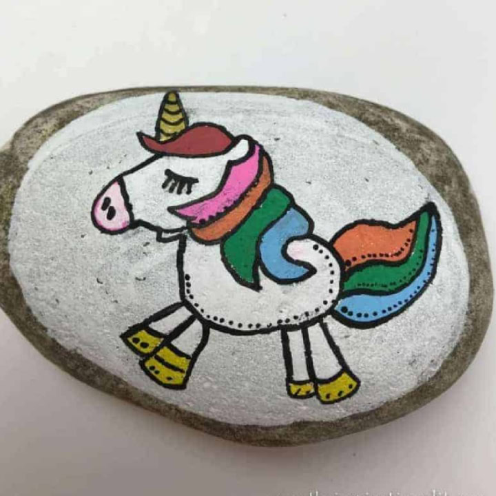 Unicorn Painted Rock.
