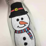 Snowman Milk Bottle Craft.