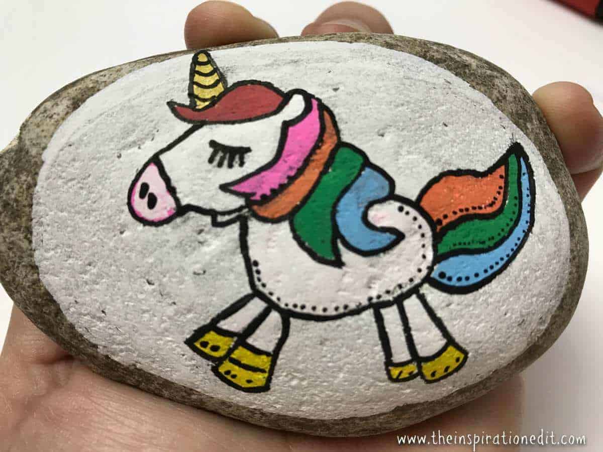 unicorn rock painting