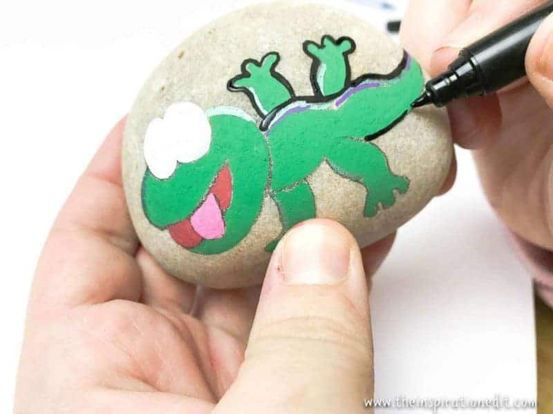 gecko rock stone art for kids