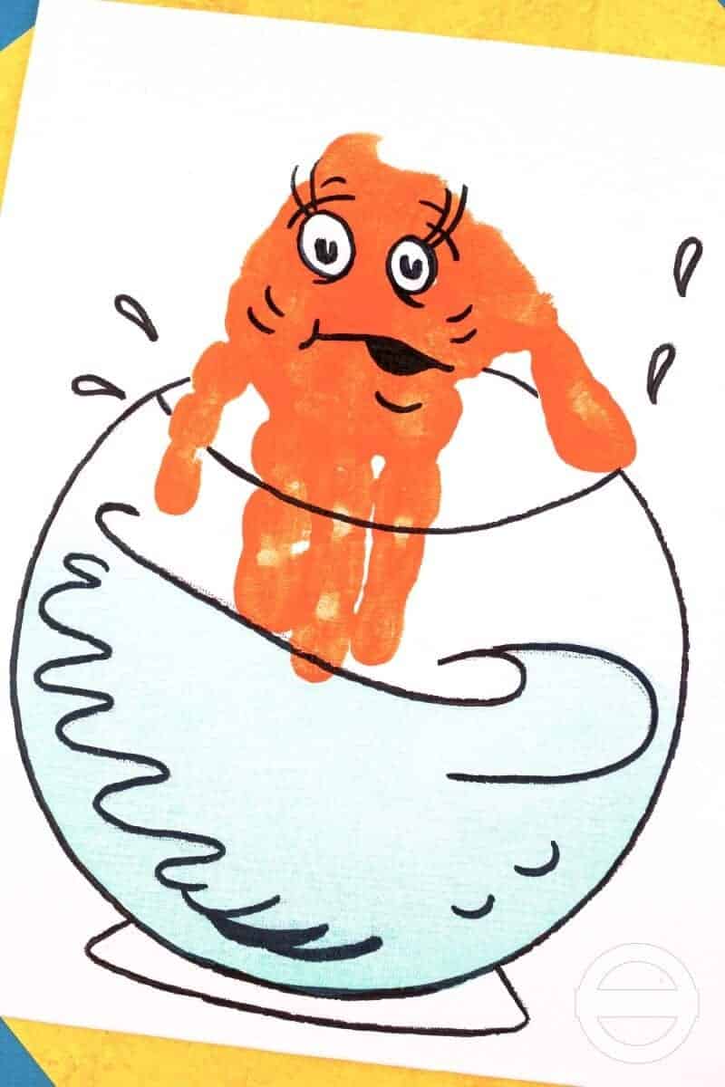 Cat In The Hat Handprint Art.