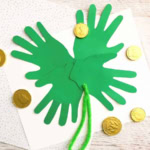 Children's Hand Shamrock Craft.