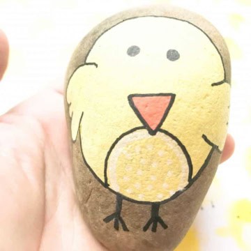 Easter Chick Rock Painting Tutorial | The Inspiration Edit
