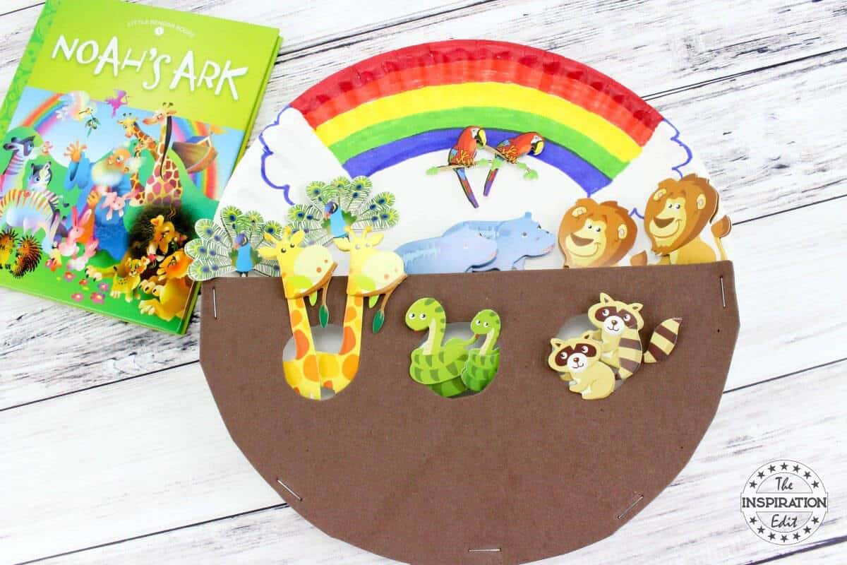Noah's ark paper plate craft.