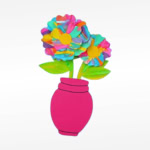 Painted flower art and craft.