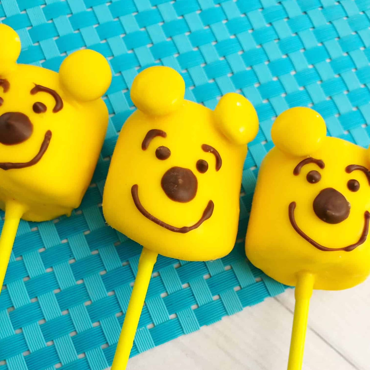 Winnie the pooh cake pops.
