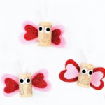 DIY wine cork butterfly craft.