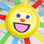 Summer Sun Paper Plate Craft Puppet.