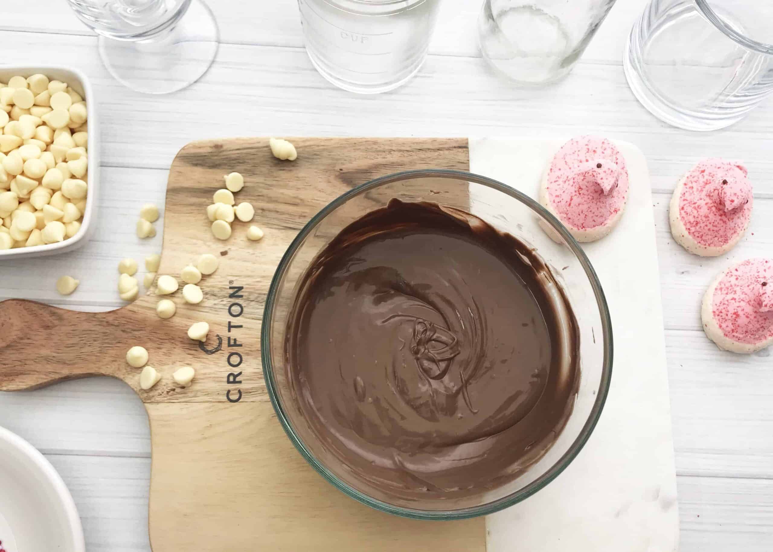 Melted chocolate in a bowl.