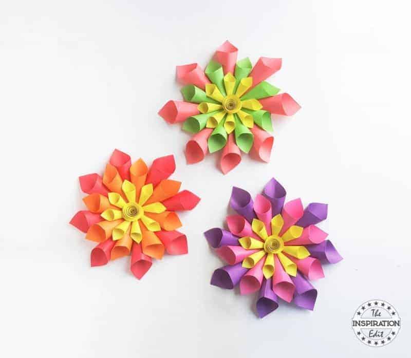 DIY Paper Dahlia Flower Craft for Kids.