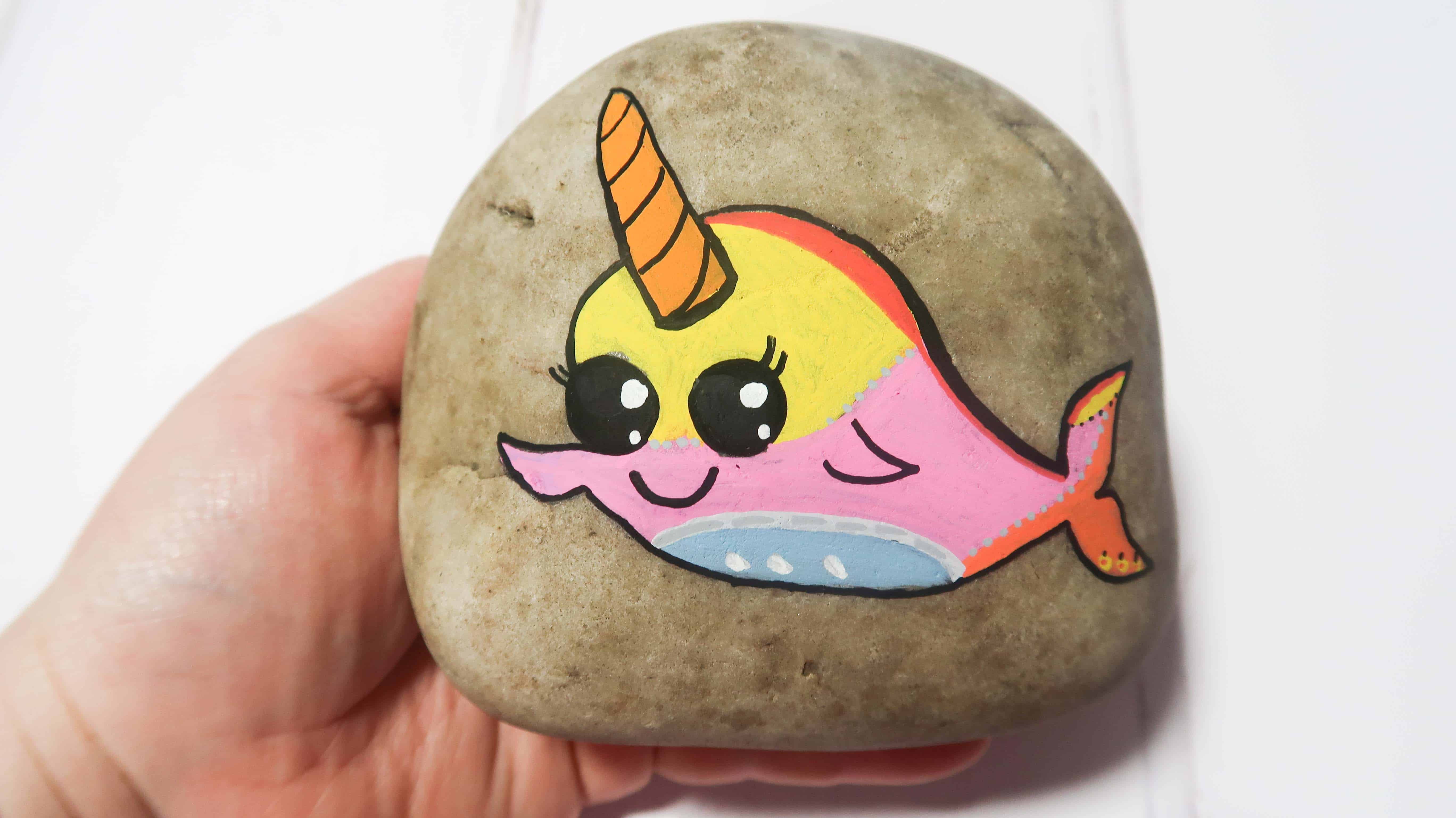 narwhal painted rock