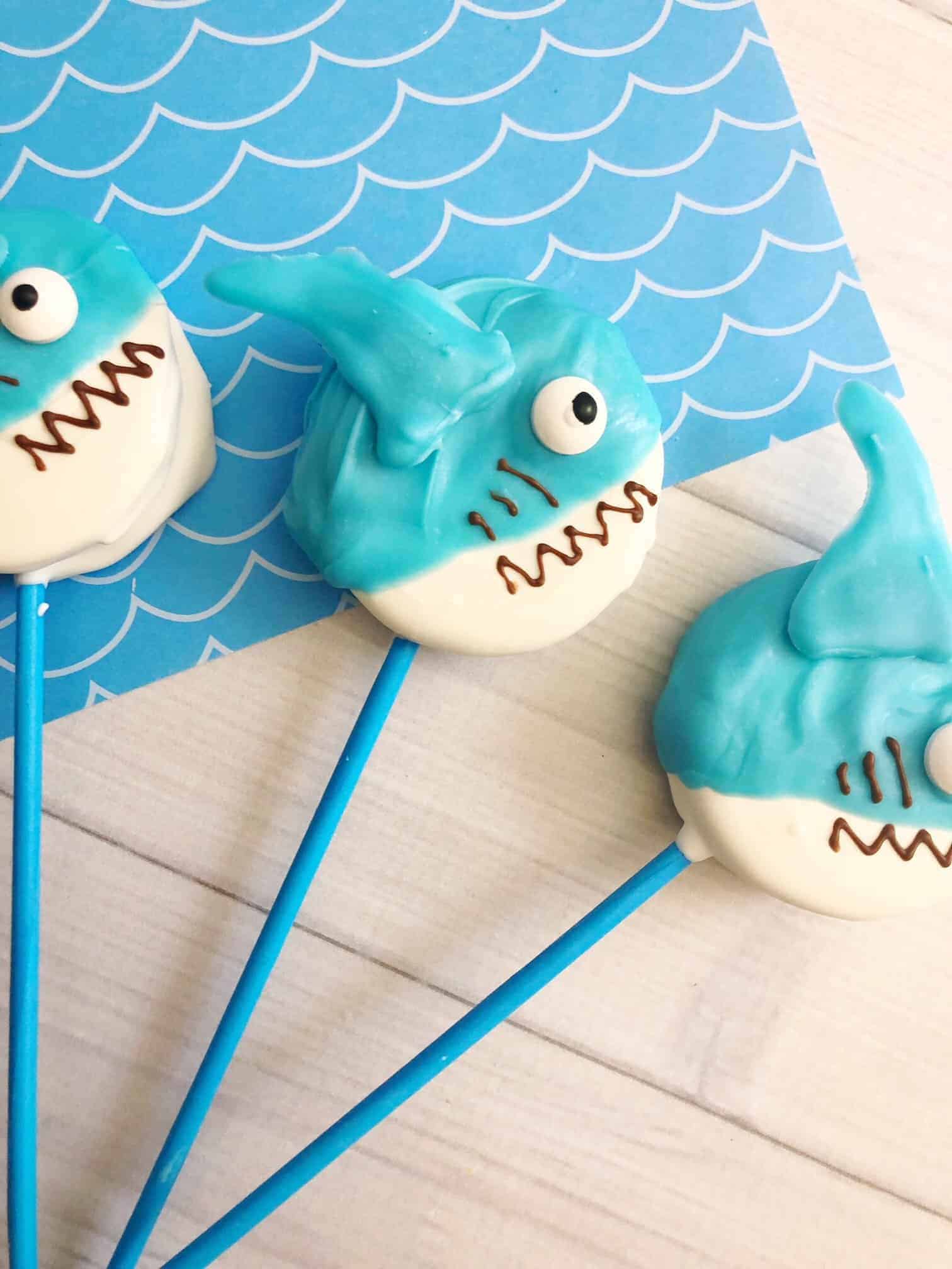 shark week cookies made with oreo cookies