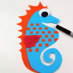Paper Weave Seahorse Craft.