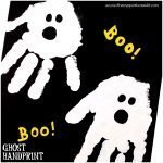 halloween ghost handprint art