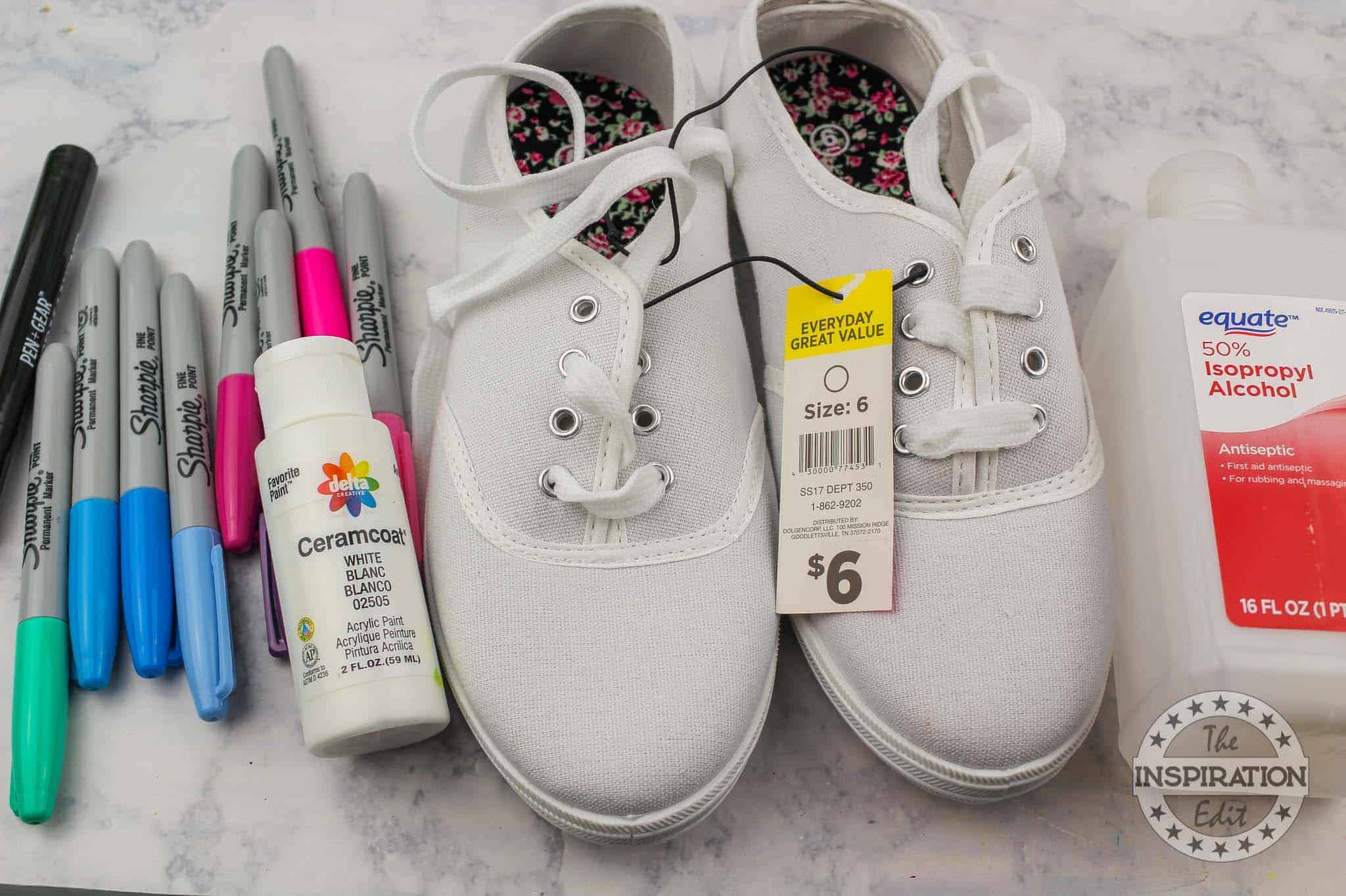 Supplies for Your Galaxy Tie Dye Shoes.