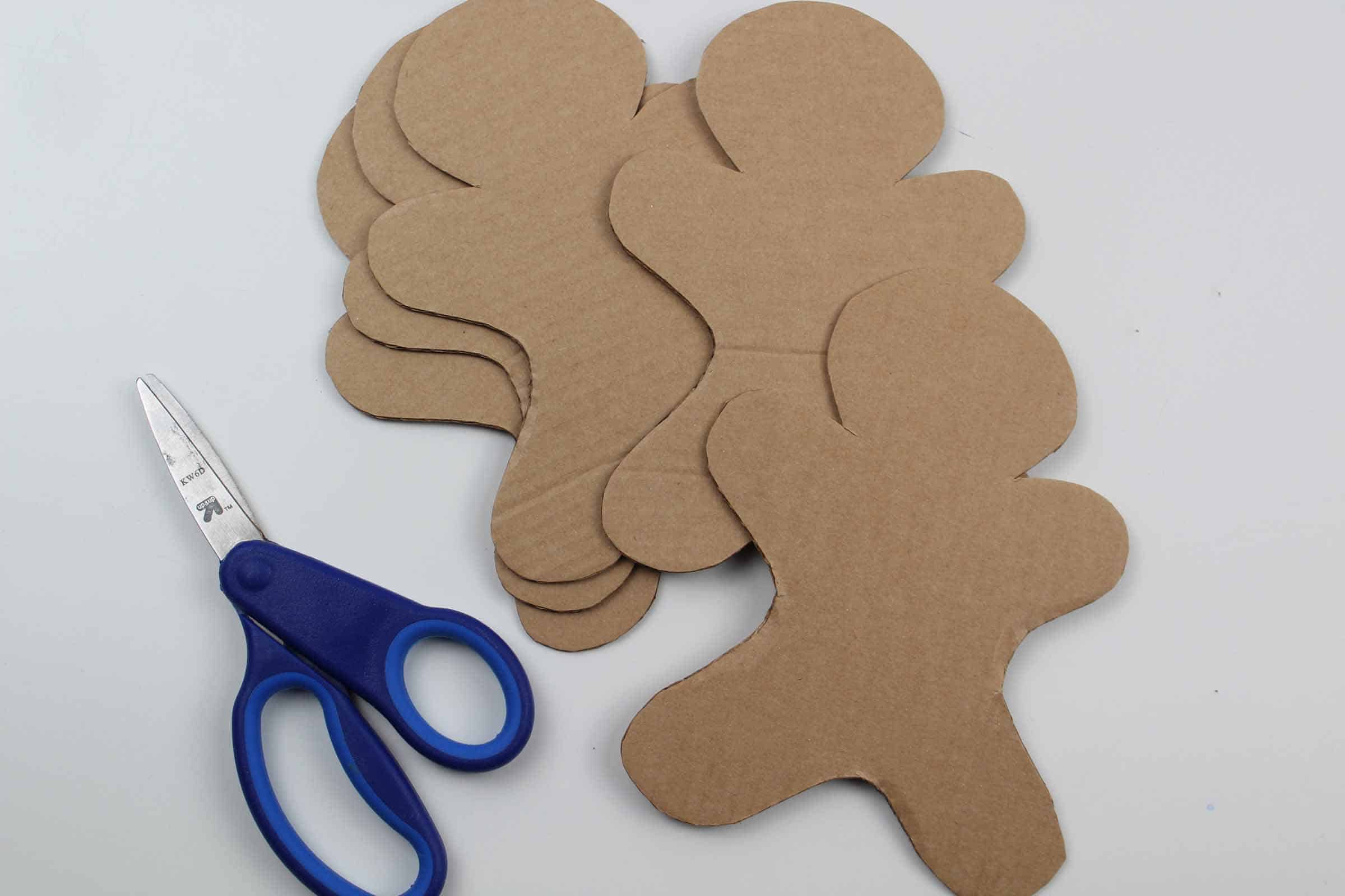 Cardboard shapes of the gingerbread man