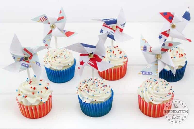 Perfect Patriotic Pinwheel Cupcakes · The Inspiration Edit