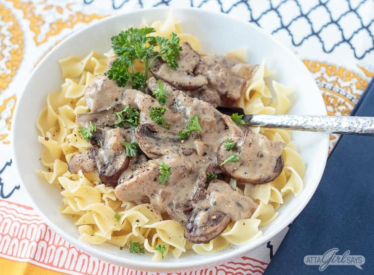 Slow Cooker Beef Stroganoff.