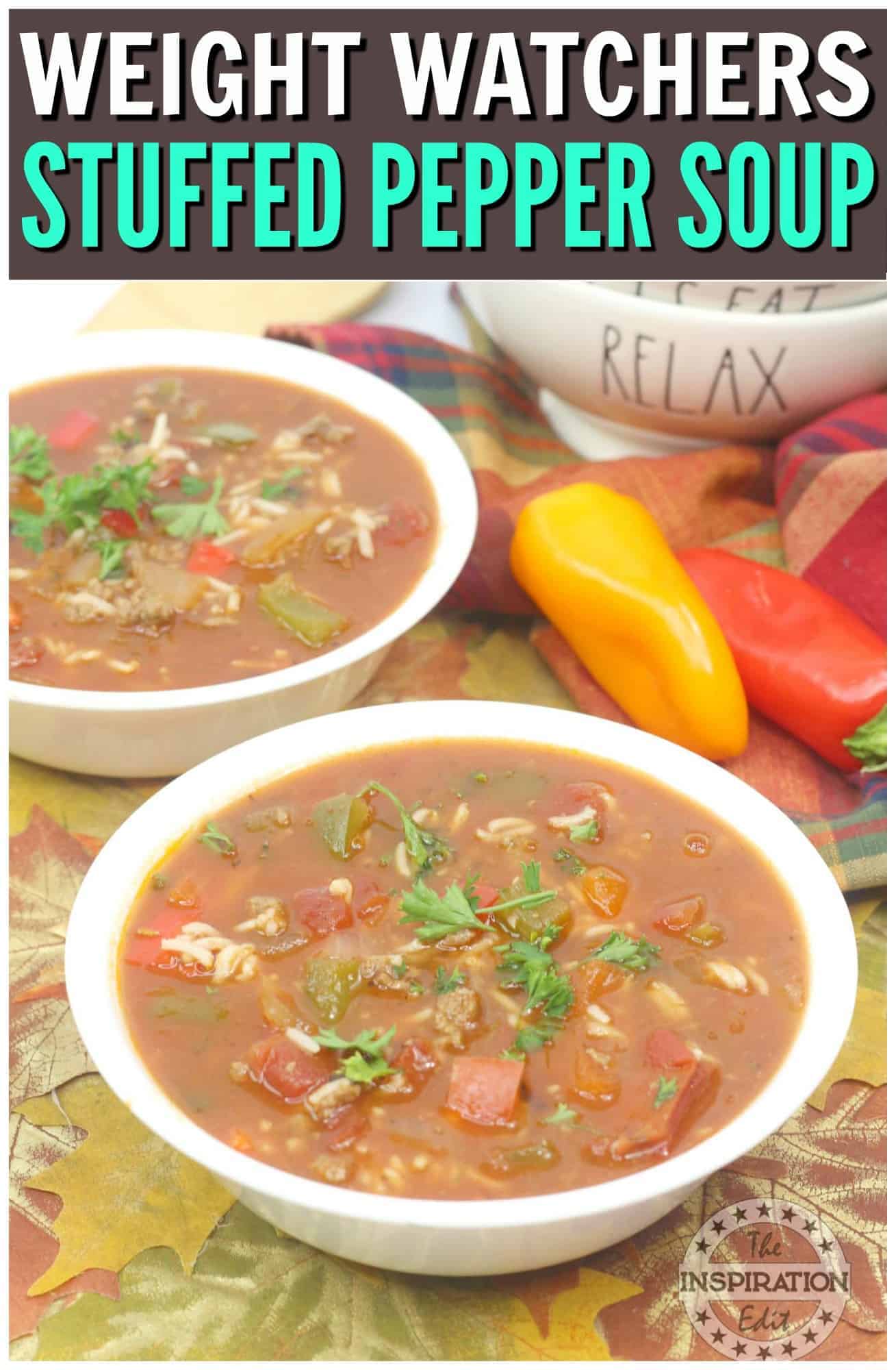 Stuffed Pepper Soup with Weight Watchers Points.
