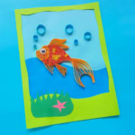 quilled goldfish craft for kids.