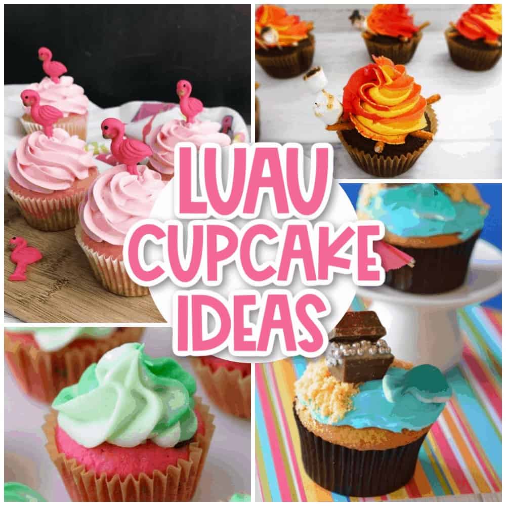 Luau Cupcakes Square.