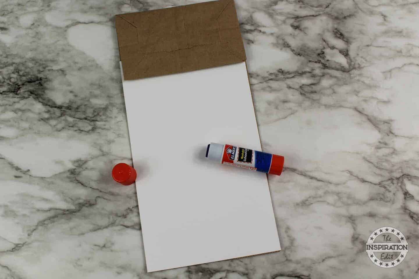 using a brown paper bag to make a vampire puppet