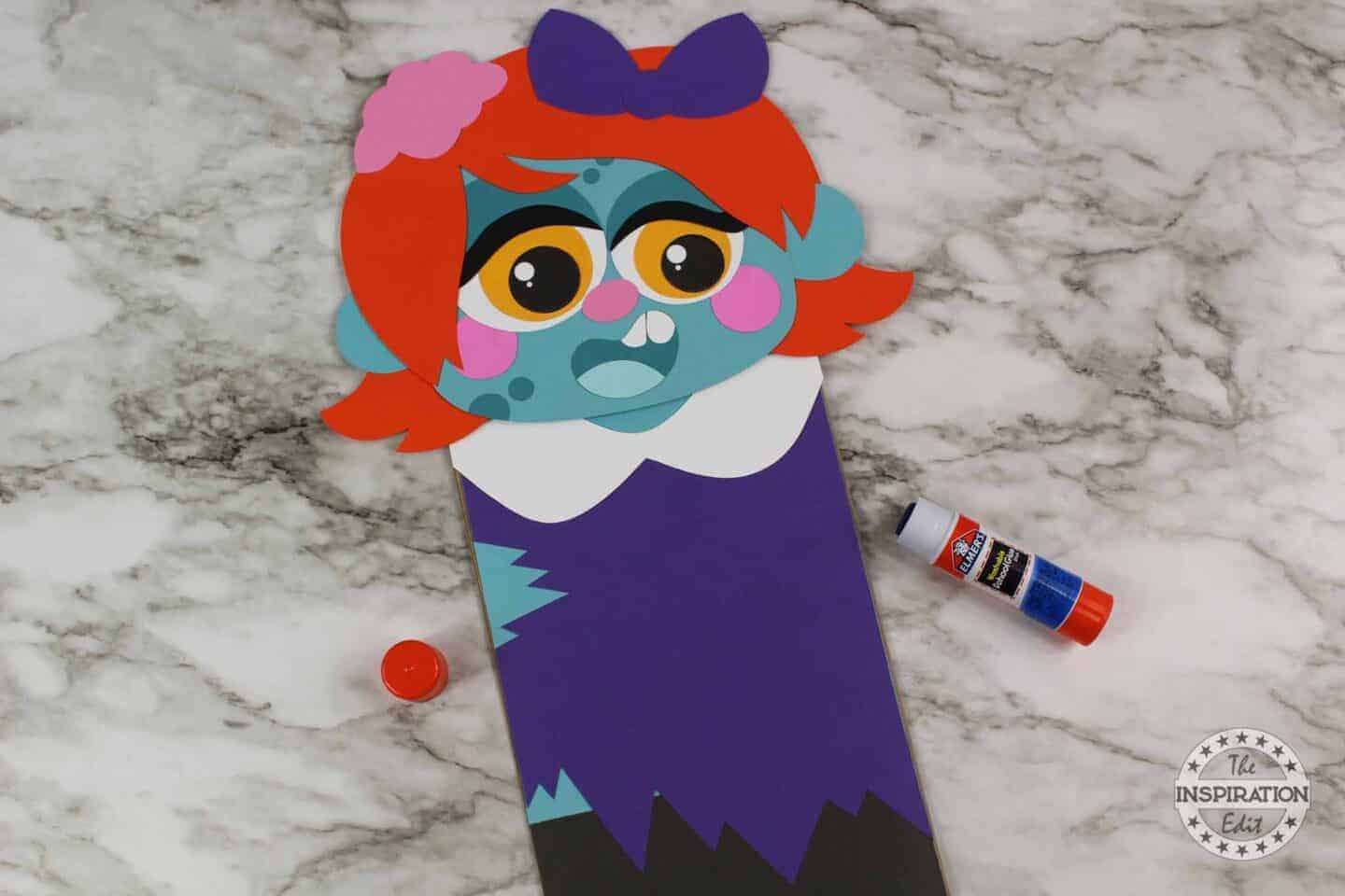 Making a Zombie Head for Paper Zombie Puppet.