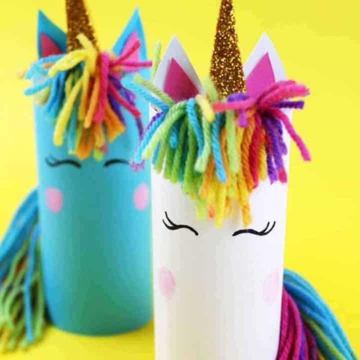 DIY Unicorn Craft Using Toilet Tubes.