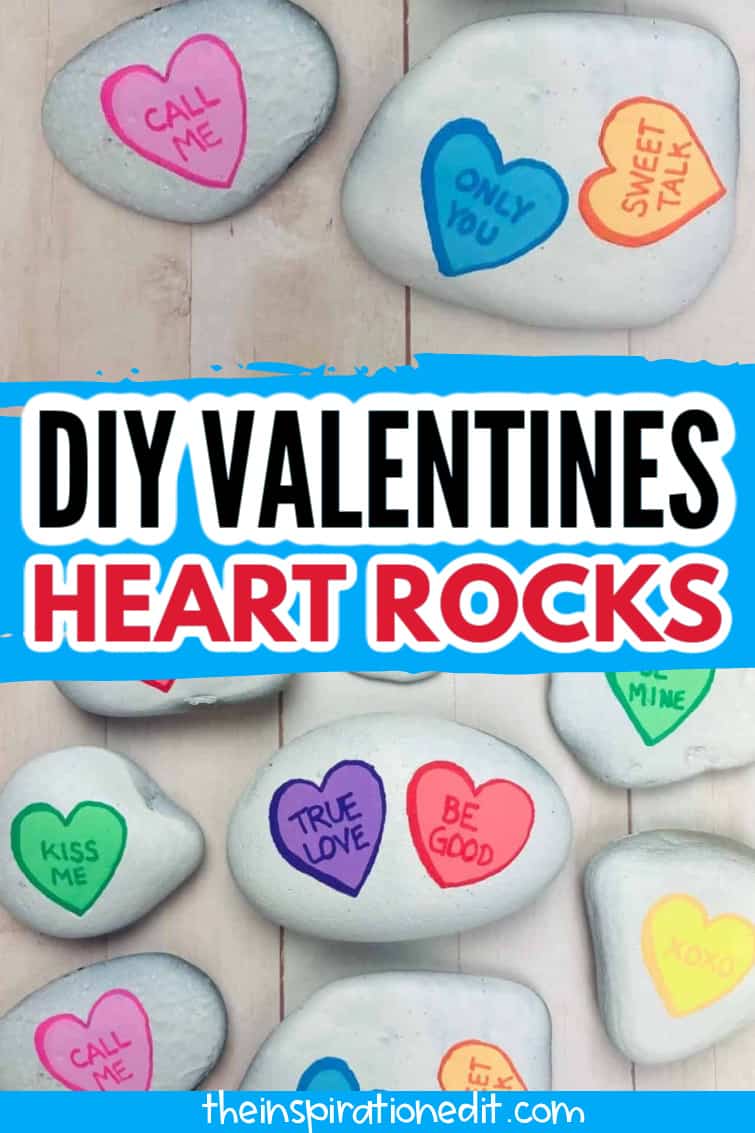 DIY Valentine's Heart Rocks.