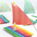 Boat Craft Using Popsicle Sticks.