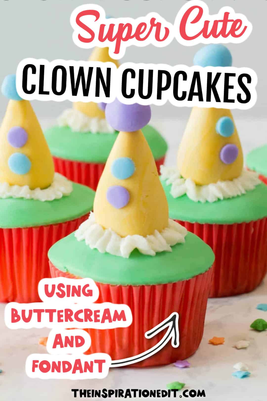 Clown Cupcakes for Party.