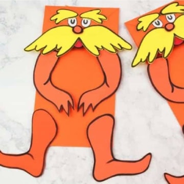 Lorax Paper Bag Puppets.