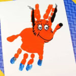 Fox in Socks Handprint Canvas.
