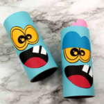 Toilet paper roll zombies craft.