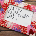 Valentines bubble art photo frame gift.