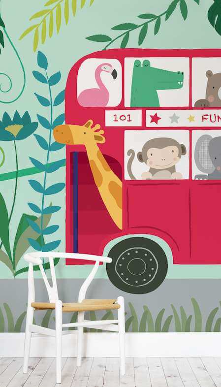 Giraffe Themed Wallpaper for Nursery.