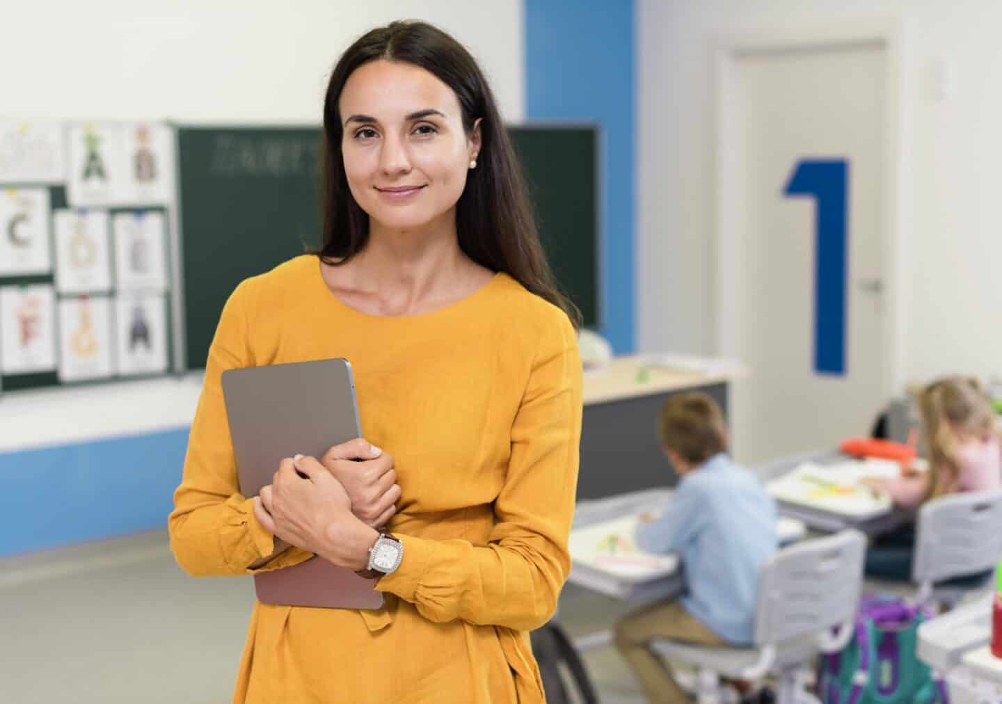 Woman Holding Her Laptop.