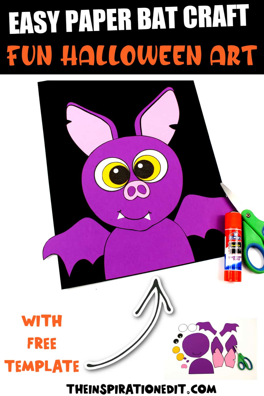 Easy Paper Bat Craft Fun Halloween Art.
