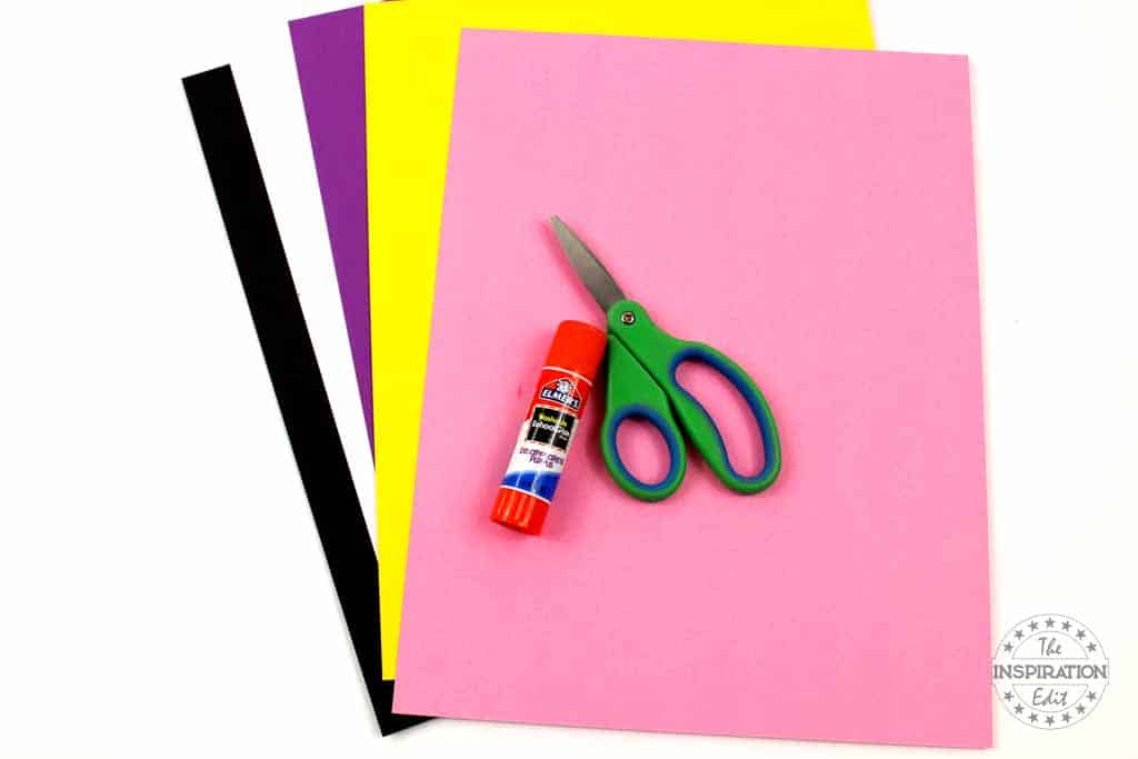 Supplies for Making a Halloween Bat Craft.