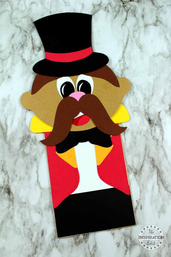 Ring Master Paper Bag Circus Crafts for Kids.