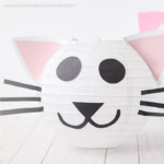 DIY Paper Lantern Cat Head Craft.
