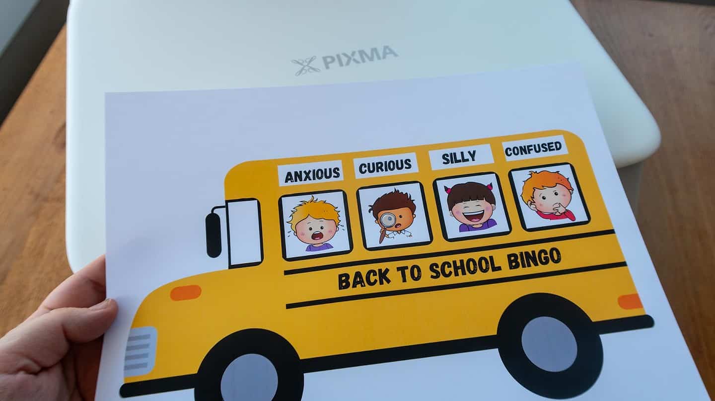 Printable Back to school emotions game for kids