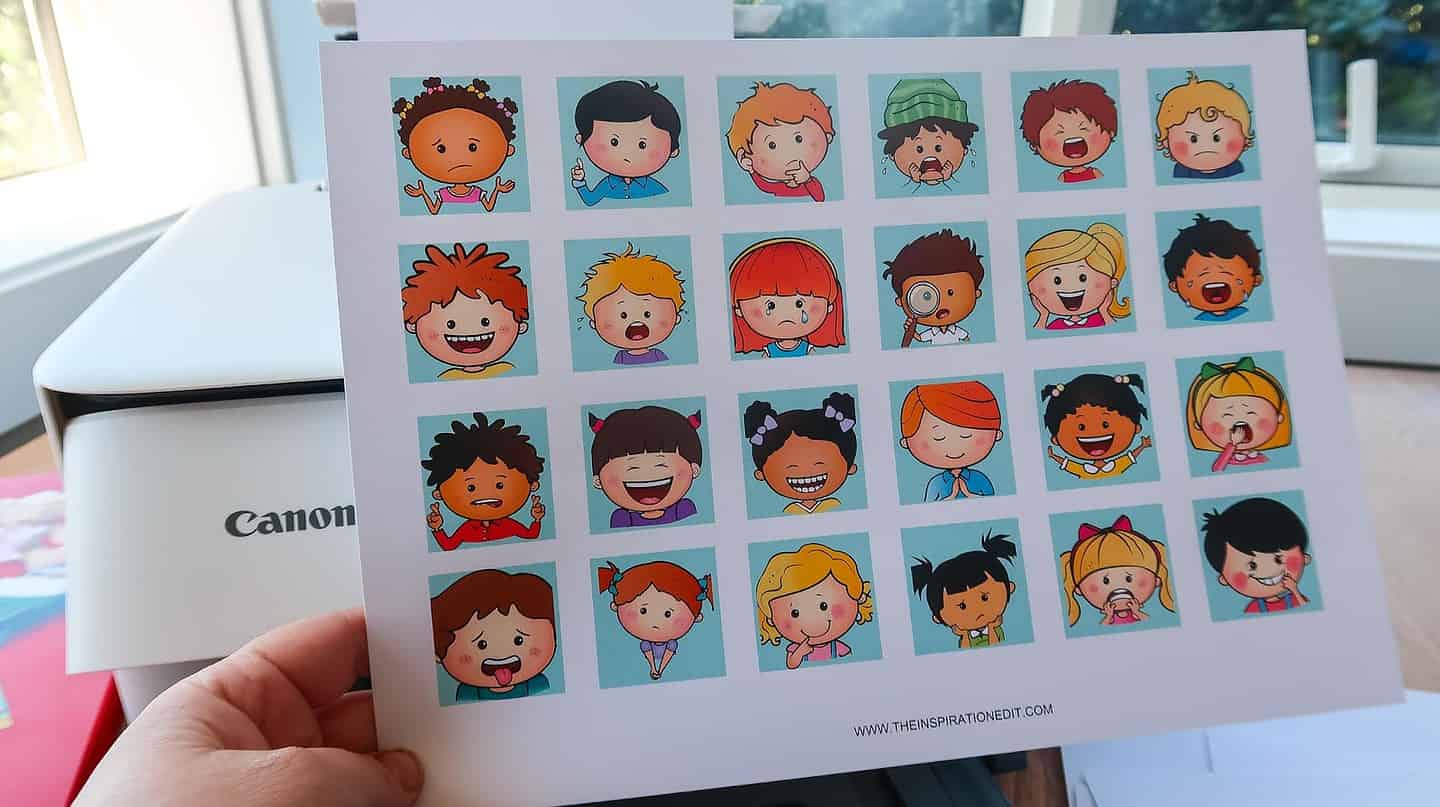 Printed bingo emotions bingo calling cards