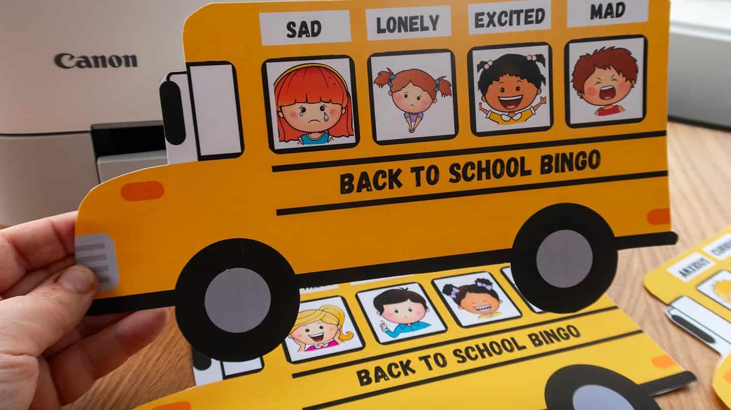 Emotions Bingo Card Game For Kids